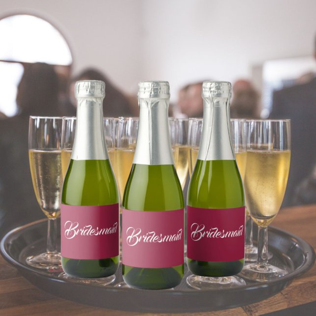 Wein Rot Stilisierte SkriptWedding Bridesmaid (In Situ Wedding)