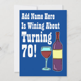 Wein Rund 70. Geburtstag Funny Invite Einladung