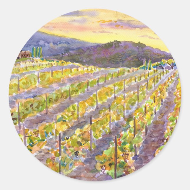 Wein Runder Aufkleber (Vorderseite)