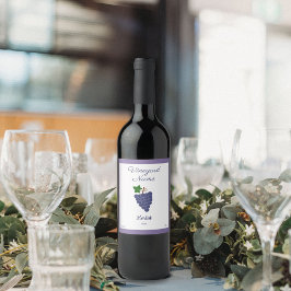 Wein Rustikale Flasche Etikett Aufkleber mit Traub
