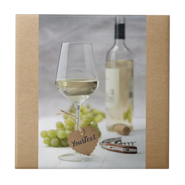 Wein Sommelier Wein Lover Flasche Traubendesign Fliese (Vorderseite)