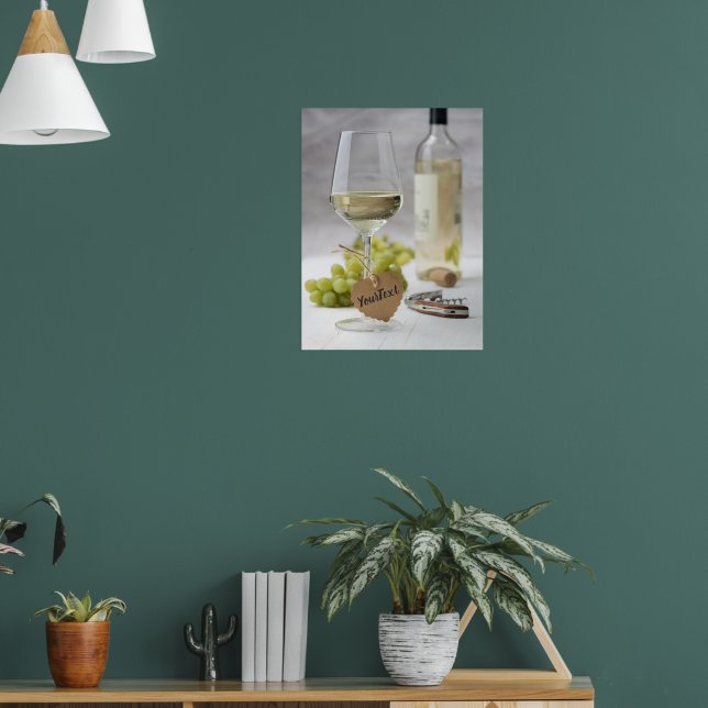 Wein Sommelier Wein Lover Flasche Traubendesign Poster (Wohnzimmer 1)