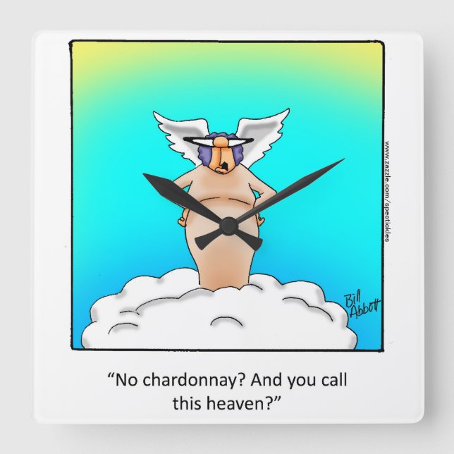 Wein Spaß "Spectickles" Wall Clock Geschenk Quadratische Wanduhr (Vorderseite)