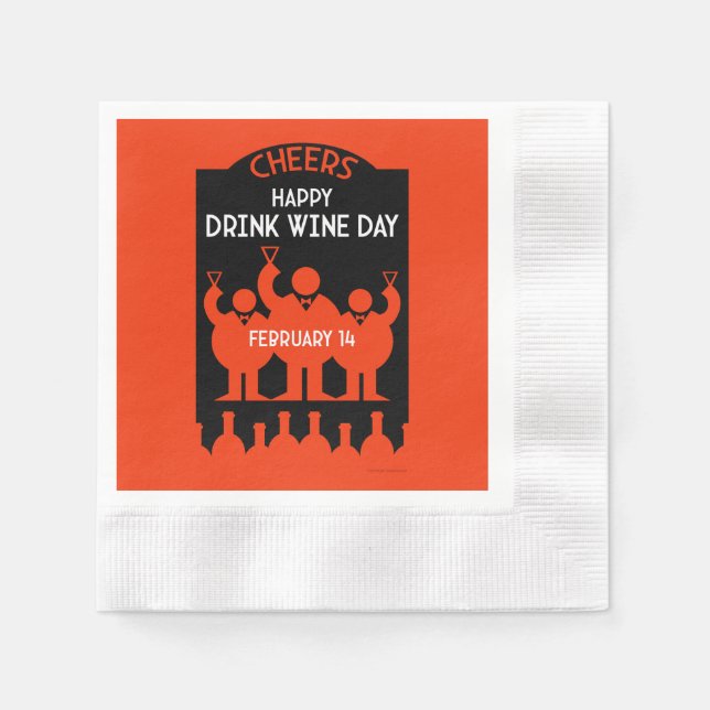 Wein Tag 14. Februar Serviette (Vorderseite)