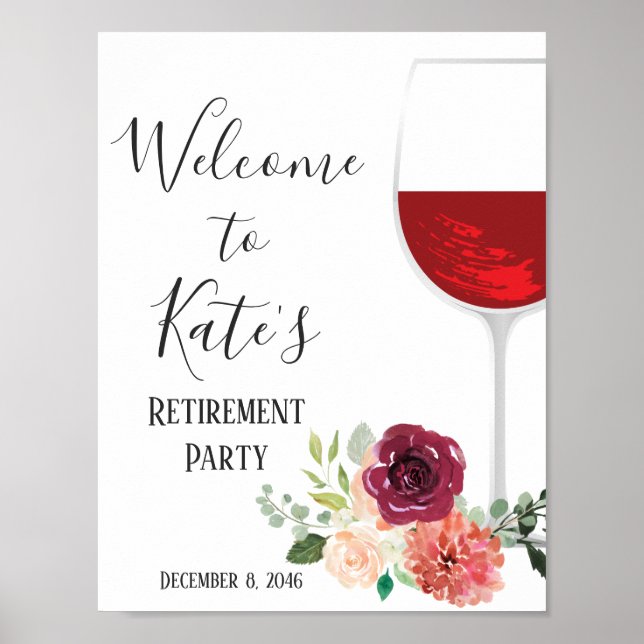 Wein Thema, Erwachsenes Party, Begrüßungszeichen Poster (Vorne)