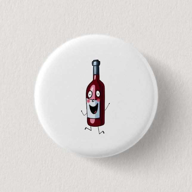 Wein Thema, Rotwein, Flasche Wein Button (Vorderseite)