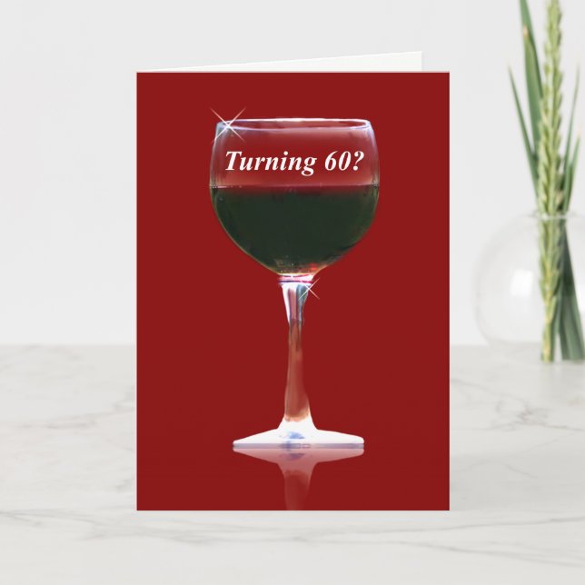 Wein-themenorientierter glücklicher 60. karte (Vorderseite)