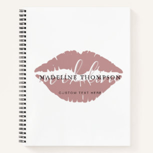 Wein Tinte Lippen Kalligrafie Script QR Code Notizbuch