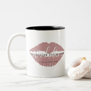 Wein Tinte Lippen Kalligrafie Script QR Code Zweifarbige Tasse