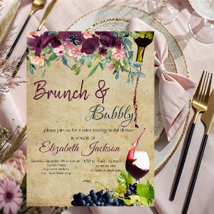 Wein-, Trauben-, Blumen-Brunch & Bubbly Einladung
