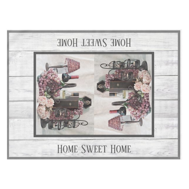 Wein, Trauben, Holz, Planks, Land, Bauernhof Tischdecke (Vorderseite (Horizontal))