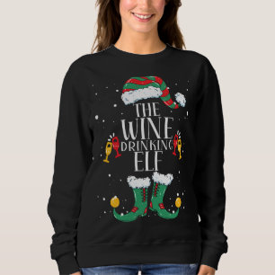Wein trinken Elf Matching Familie Weihnachten Paja Sweatshirt