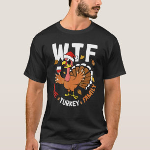 Wein Truthahn Familie Herbst Erntedankfest Glückli T-Shirt