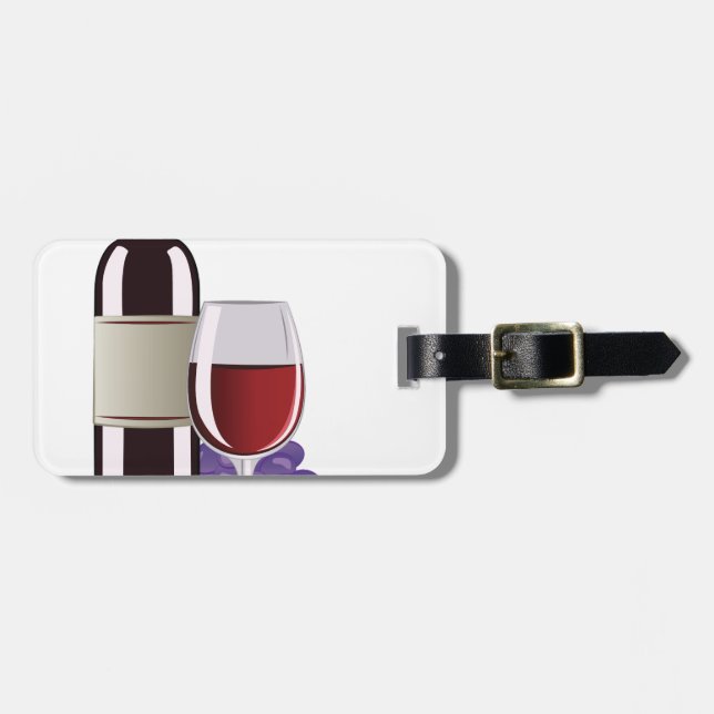 Wein u. Trauben Gepäckanhänger (Vorderseite horizontal)