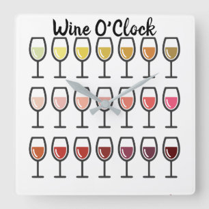 Wein-Uhr-Wanduhr Quadratische Wanduhr