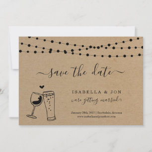 Wein- und Bier Toast Save-the-Date-Ankündigung Einladung