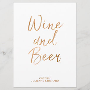 Wein- und Bierzellenzeichen   Stilvolle Gold-Rose Einladung