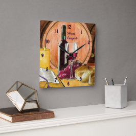 Wein und Brot Personalisiert Quadratische Wanduhr