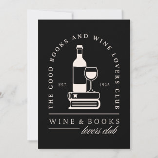 Wein- und Bücherliebhaber lesen Mädchen-Abend-Part Einladung