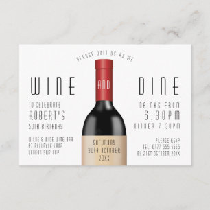 Wein und Dine Birthday Celebration Einladung