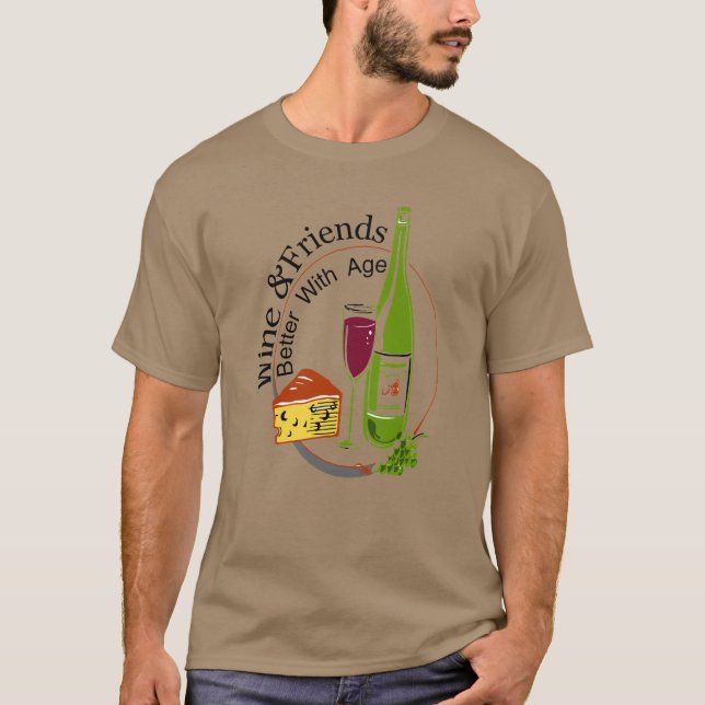 Wein und Freunde, T - Shirt (Vorderseite)