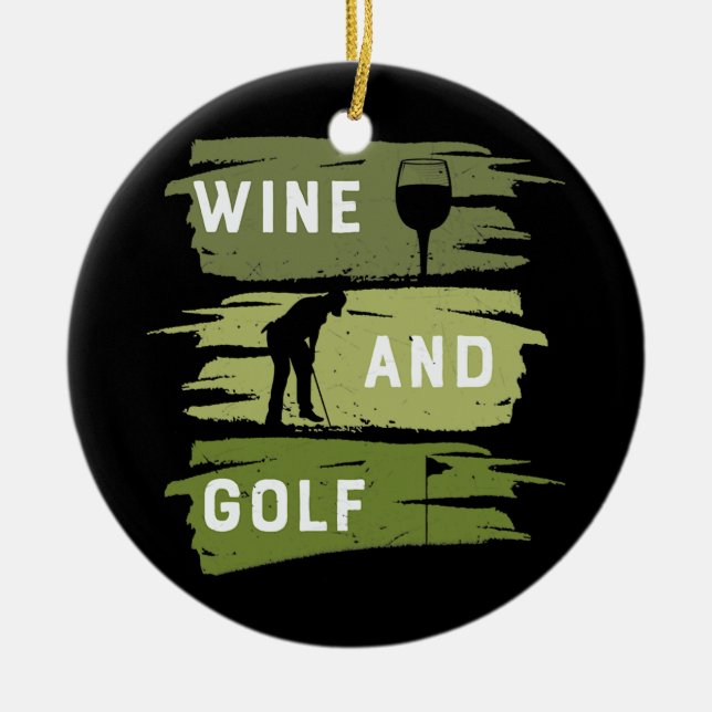Wein und Golf Golf Golf Langlaufloipen Golfplatz G Keramik Ornament (Vorne)