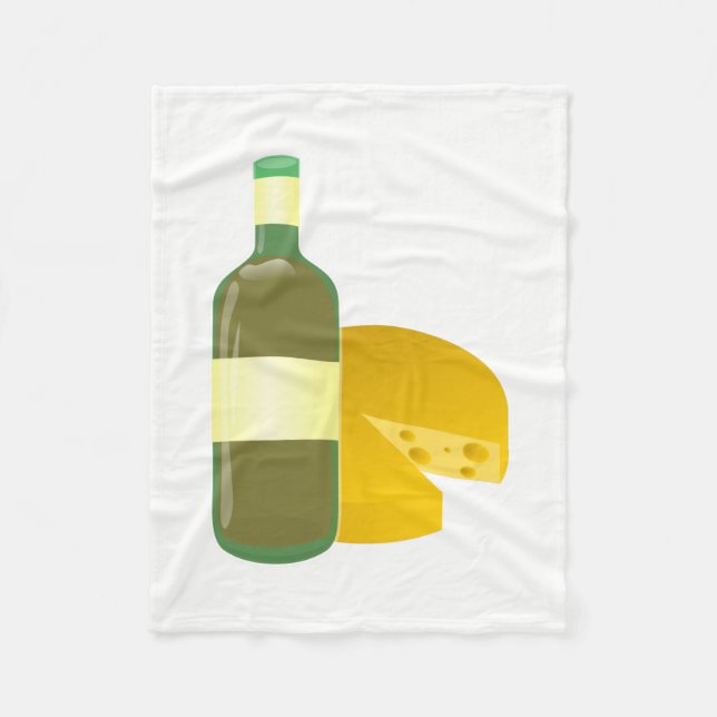Wein und Käse Fleecedecke (Vorderseite)