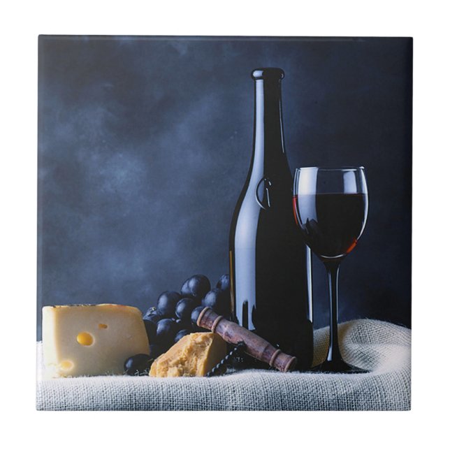 Wein-und Käse-Fliese Trivet Fliese (Vorderseite)