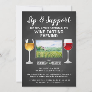 Wein- und Käse-Fundraising-Event Sip and Support Einladung