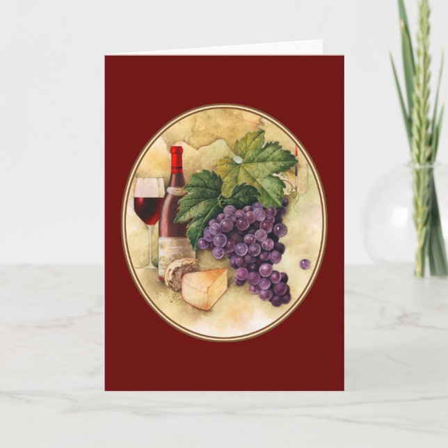 Wein und Käse Karte (Vorderseite)