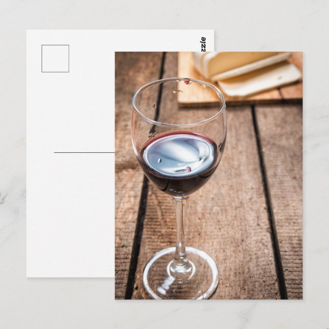Wein und Käse Postkarte (Vorne/Hinten)