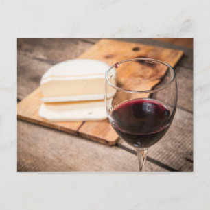 Wein und Käse Postkarte