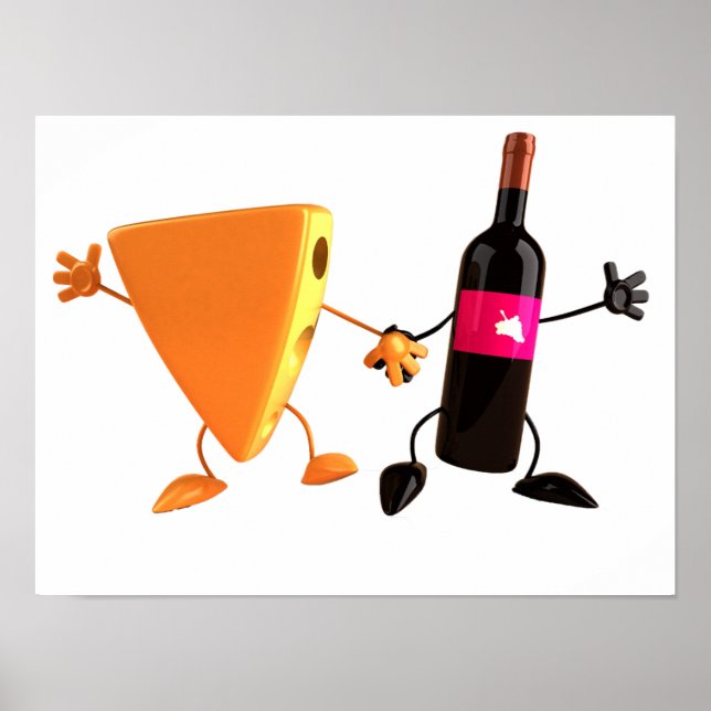Wein- und Käseposter Poster (Vorne)