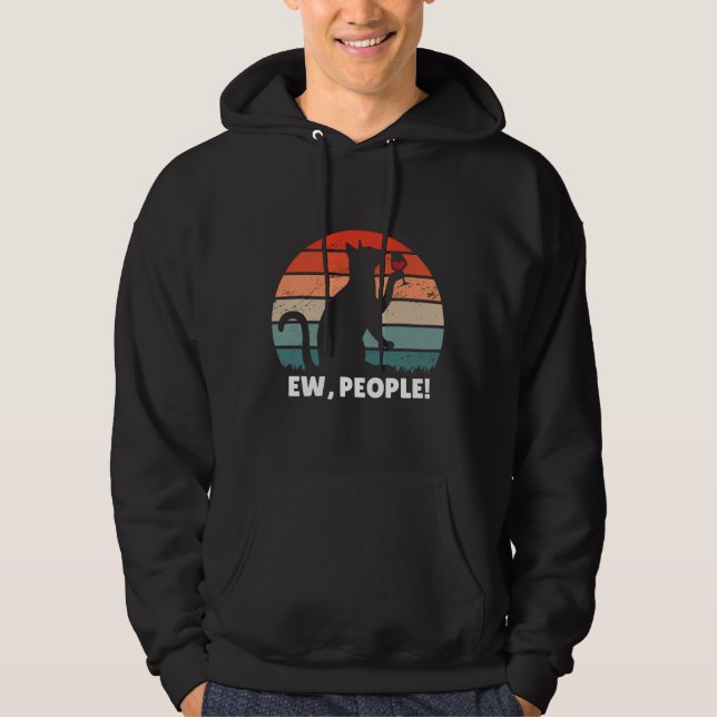 Wein und Katze Hoodie (Vorderseite)