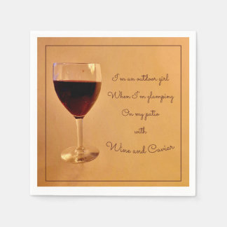 Wein und Kaviar Papier Napkin Serviette