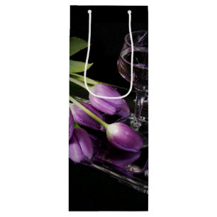 Wein und lila Tulpen Geschenktüte Für Weinflaschen