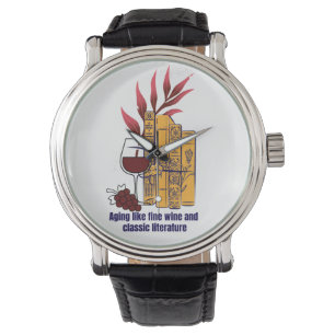 Wein und Literatur Armbanduhr
