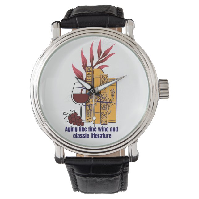 Wein und Literatur Armbanduhr (Vorderseite)