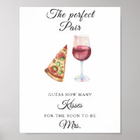 Wein und Pizza Brautparty Wie viele Küsse
