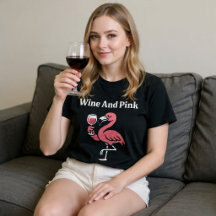 Wein und rosa Flamingo