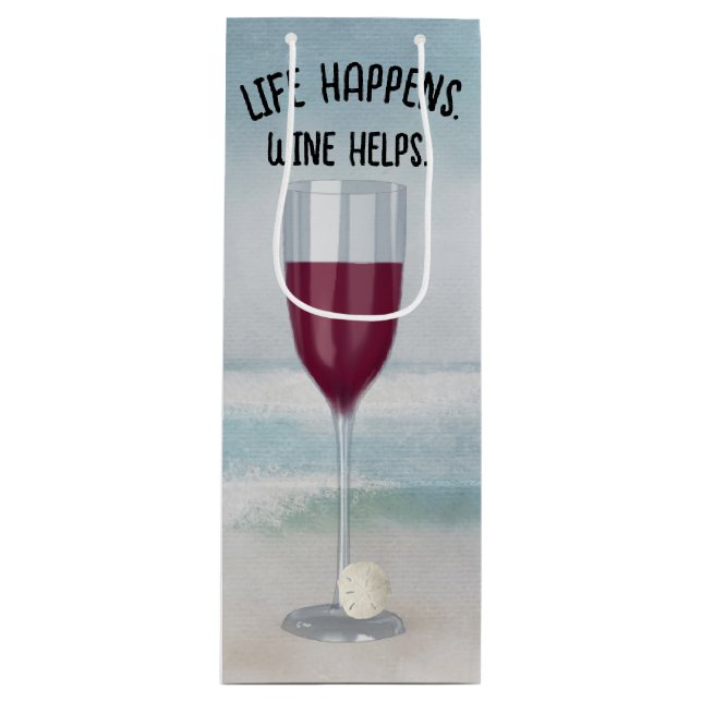 Wein und Sand Dollar lesen Geschenktüte Für Weinflaschen (Vorderseite)