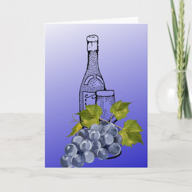 Wein und Trauben Leere Karte (Vorderseite)