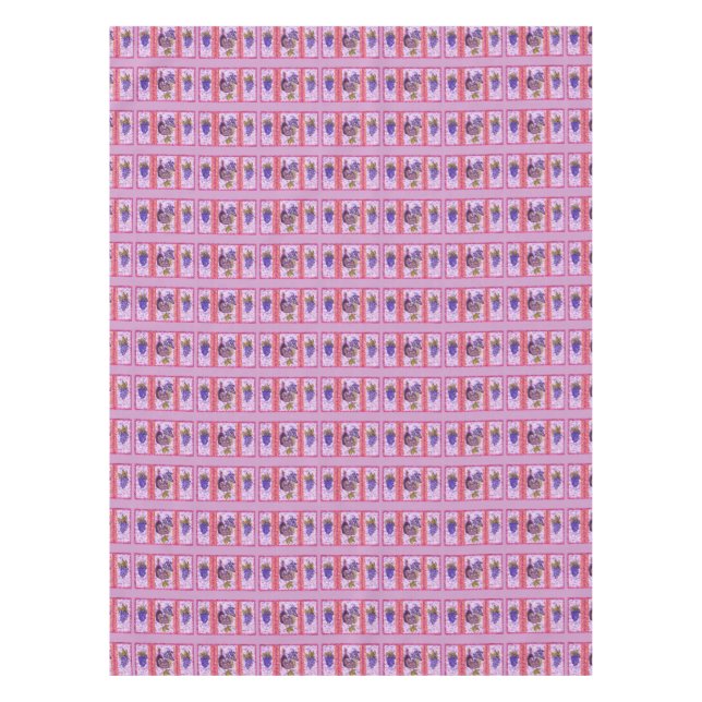 Wein und Trauben Pointillismus Picknick Tischdecke (Vorderseite)