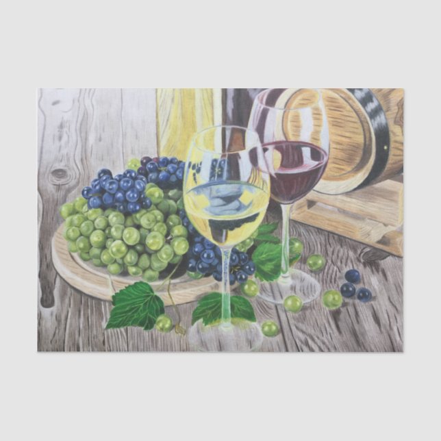 Wein und Trauben Seidenpapier (Vorderseite)