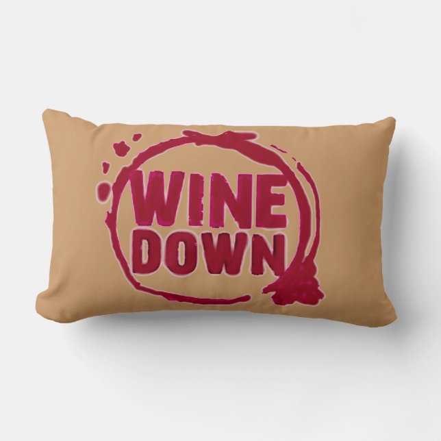 "Wein unten" wine Fleckdruck Lendenkissen (Vorderseite)