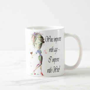 Wein verbessert mit Alter, humorvolle Kaffeetasse