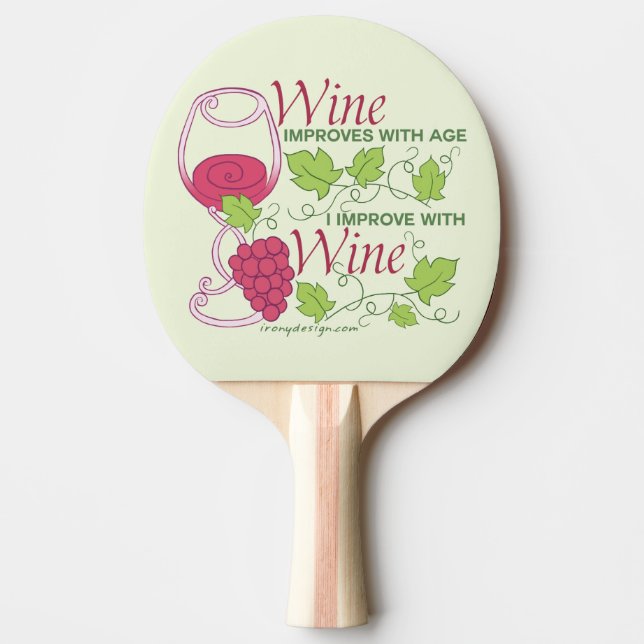Wein verbessert mit Alter Tischtennis Schläger (Vorderseite)