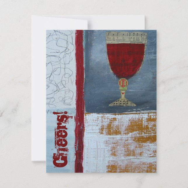 Wein Verkostung Party Einladung - Cheers! (Vorderseite)