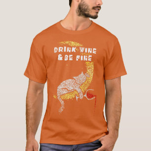 Wein Vino Wein Drinker Katze Besitzer Katze Katzen T-Shirt