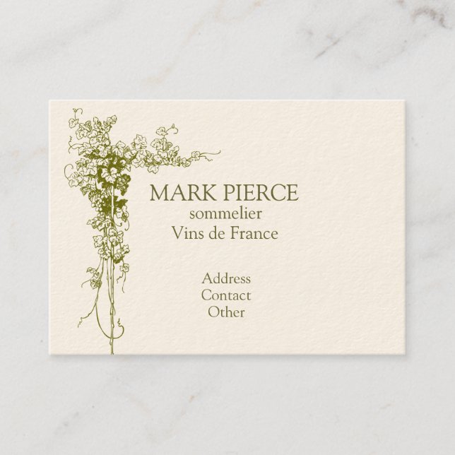 Wein-Visitenkarte Visitenkarte (Vorderseite)